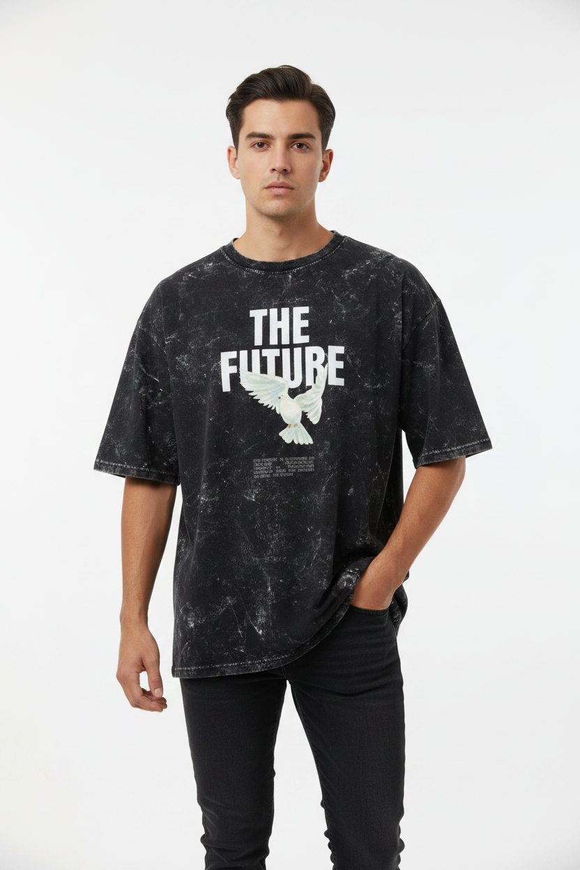 Unisex Acid Washed Oversized Tee